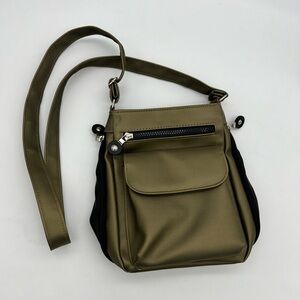 VTG 80s Retro Short Crossbody Bag Olive Green Purse